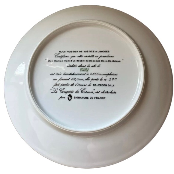 Salvador Dali Conquest Of The Cosmos Limoges Porcelain Surrealism Art Plate - Picture 4 of 4